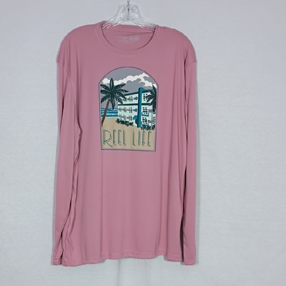 NWT Reel Life Lilas Upf 50 Sun Defender Condo Palm Long Sleeve Rashguard Sz XL
